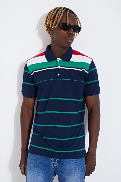 Sporting Pánské tričko Ringelli Polo Collar v námořnické modré barvě