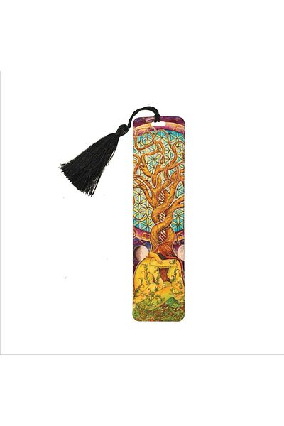 BAKSEPETE Tree of Life Printed, Tasseled Bookmark (gift Bookmark, bookmark-122)