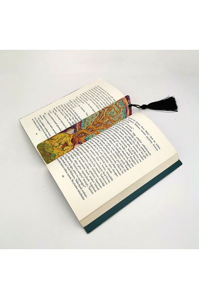 BAKSEPETE Tree of Life Printed, Tasseled Bookmark (gift Bookmark, bookmark-122)