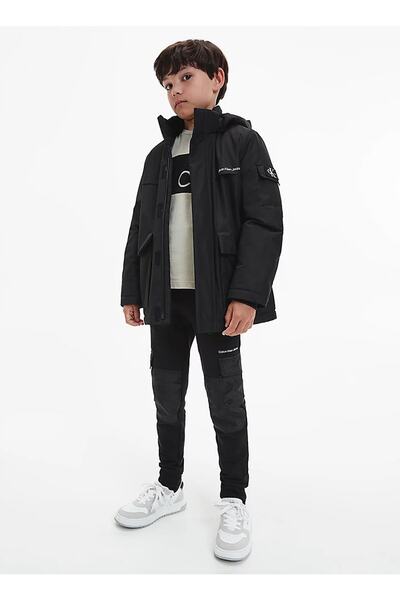 Calvin Klein Siyah Erkek Çocuk Mont Ib0ıb01274