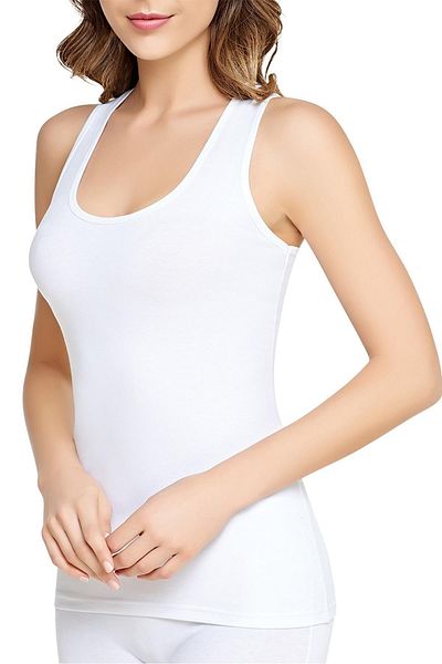Tutku Γυναικείο εσώρουχο White Rib - Φαρδιές τιράντες, Συσκευασία των 6