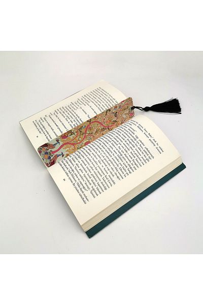 BAKSEPETE Peacock and Tree of Life Printed, Tasseled Bookmark (gift Bookmark, bookmark-121)