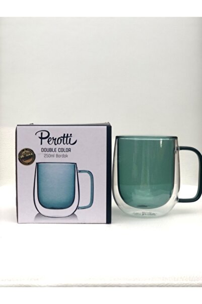 Perotti Çift Cidarlı Kulplu Renkli Bardak 250 ml
