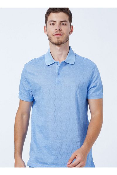 U.S. Polo Assn. Синя мъжка тениска с поло яка Olla