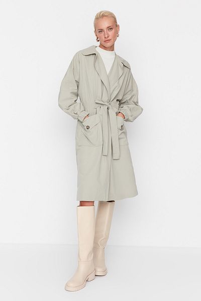 Trendyol Collection Trench Coat - Navy blue - Double-breasted