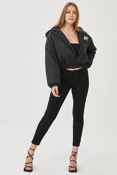 Trn JNS Pantaloni de blugi super skinny Blugi negri fără decolorare