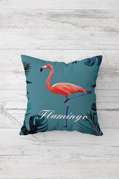 on the clouds Față de pernă cu fermoar ascuns cu imprimeu pe două fețe cu model flamingo roz Husă de pernă pentru scaun