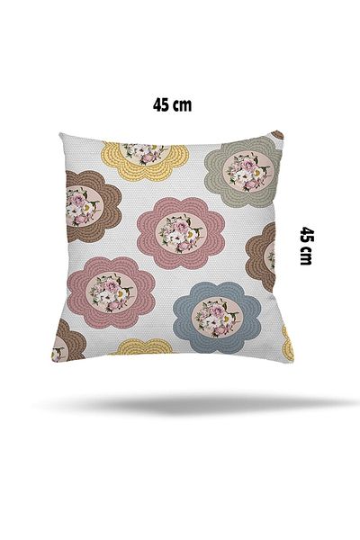 on the clouds Ethnic Patchwork Floral Patterned Hidden Zippered Throw Pillow Cover