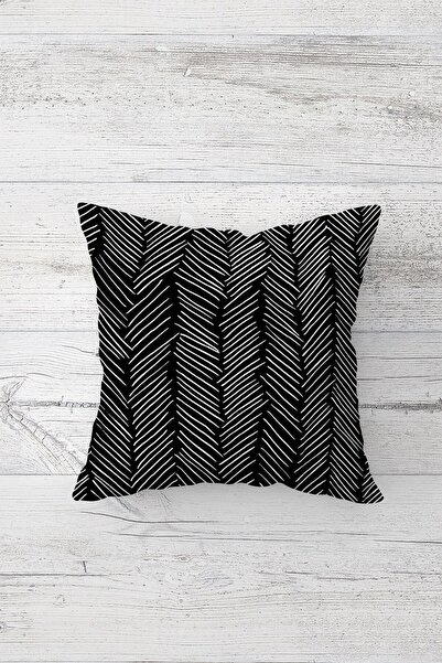 on the clouds Short Stripes One Side Printed Hidden Zipper Pillowcase Throw P...