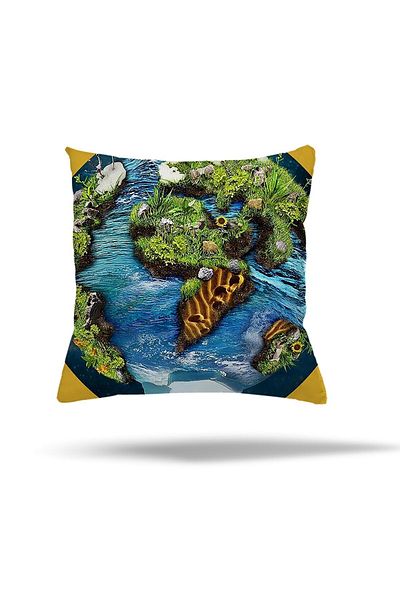 on the clouds Island Landscape Pattern Hidden Zippered Pillow Case Throw Pillow Case Seat Pillow Case