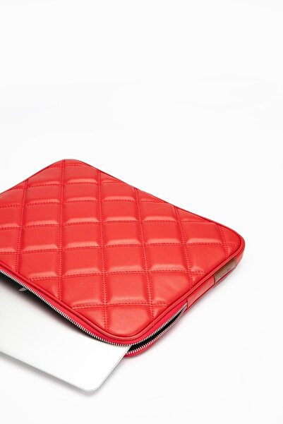 Başkent Çanta Galerisi حافظة كمبيوتر محمول من الجلد المبطن لجهاز ماك بوك اير مقاس 13.3 بوصة و14 بوصة