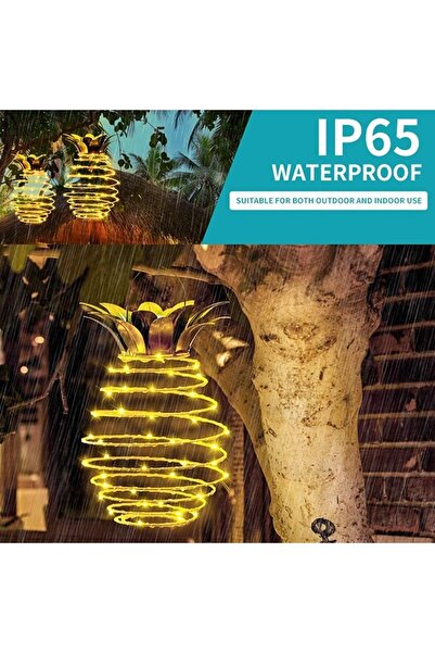gaman Dekoratif Ananas Görünümlü Güneş Enerjili Peri Led Işıklı Lamba Ip65