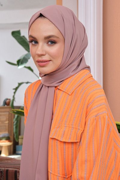 Levidor Women's Plain Medina Silk Light Dried Rose Shawl