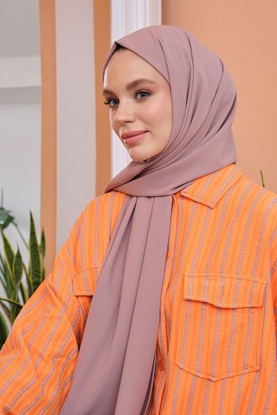 Levidor Women's Plain Medina Silk Light Dried Rose Shawl