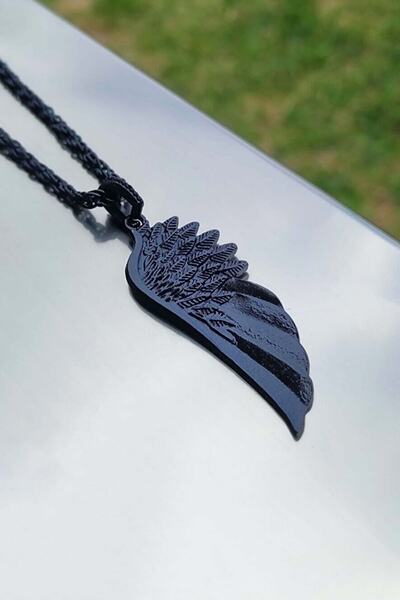 TREND COLLECTİON قلادة جناح النسر الأسود
