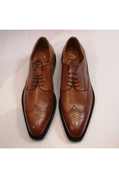 Morandi Erkek Hakiki Deri Yakma Taba Antik Zımba Delikli Kalın Ağır Kauçuk Ta...