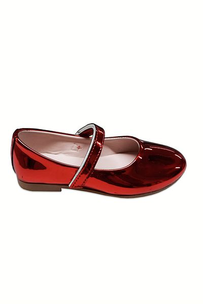 welissa Red Mirror Patent Leather Girl's Ballerinas