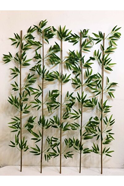 ANADOLUPLANT Gardenonya Yapay Yapraklı Dekoratif Bambu Çubuğu 150cm/5adet 150cm/5x