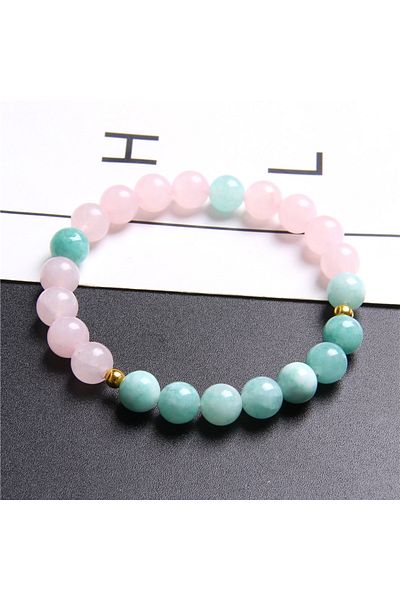 NehirTaş Certified Natural Stone Love and Evil Eye Bracelet (with Agate Ring Gift)