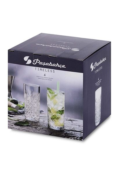 Paşabahçe 52800 Set of 8 Timeless Soft Drink Glasses 450 Cc Water Glass Lemonade Glass