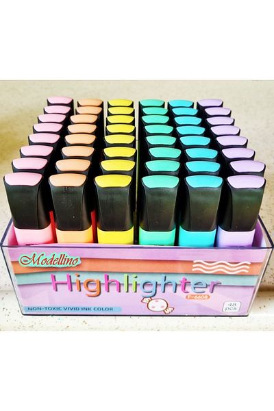 Modellino 48-Piece Stand Original Highlighter Pastel Cut Point Highlighter