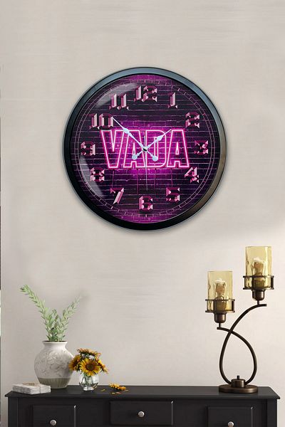 Kasva Concept Δώρο 40 εκ. Μαύρο Μεταλλικό Ρολόι Τοίχου Vada