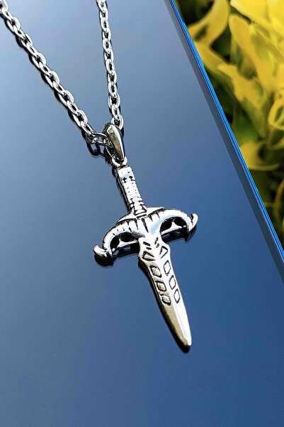 TREND COLLECTİON Gümüş Kaplama Antik Şövalye Kılıç Kolye