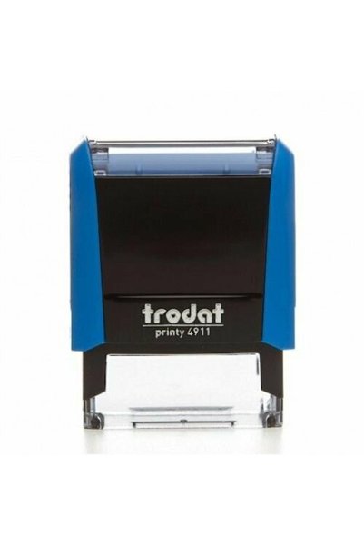 Trodat 4911 P4 كيس أزرق اللون، لباد أزرق (قم بإرسال النص الذي تريد كتابته)