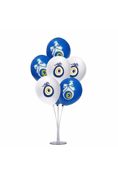 BEST PARTİ DOĞUM GÜNÜ PARTİ SÜSLERİ Balon Standı Ve Nazar Boncuğu Baskılı Bey...