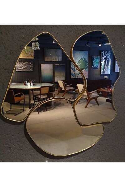 artglass vitray Gold Dekoratif Ayna (150X150)