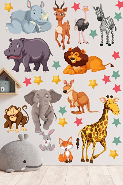 cokindirimli Sevimli Hayvanlar Çocuk Odası Duvar Sticker