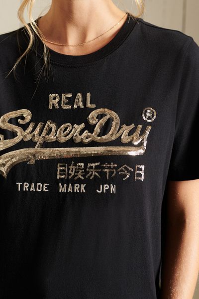 SUPERDRY T-Shirt - Schwarz - Regular Fit