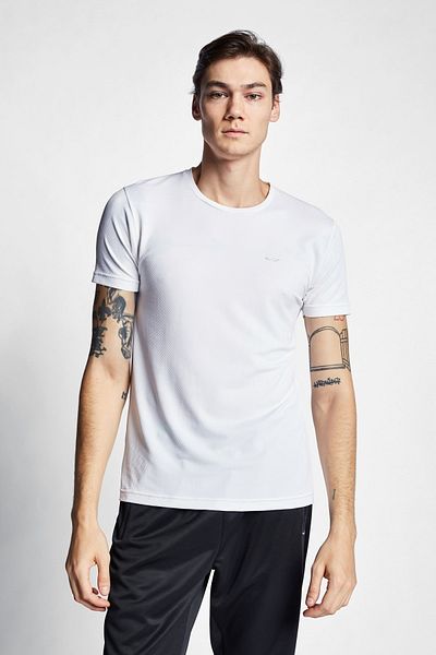 Lescon Ανδρικό λευκό μπλουζάκι Slim Fit - 22s-1294-22b, κοντομάνικο