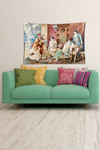 on the clouds Historical Musiki Themed Stain Resistant Velvet Texture Fabric Wall Cloth Wall Carpet Tapestry