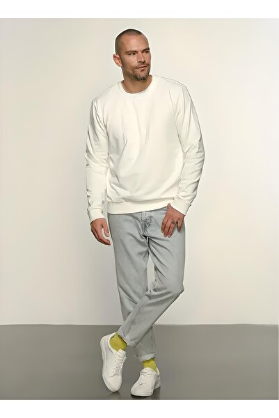 People By Fabrika Beyaz Yazılı Sweatshırt