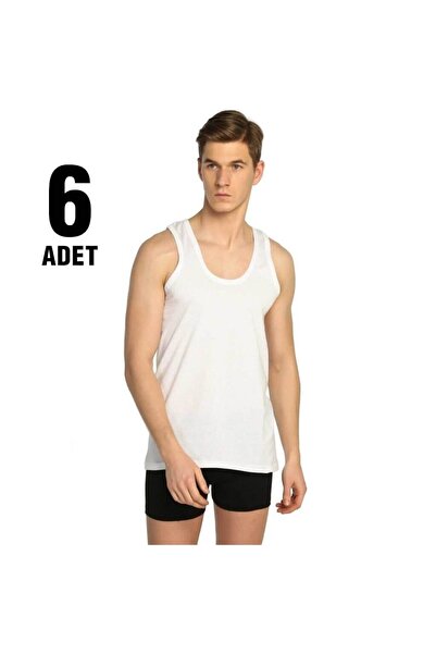 Tutku White Men's Ribbed Athlete Set of 6