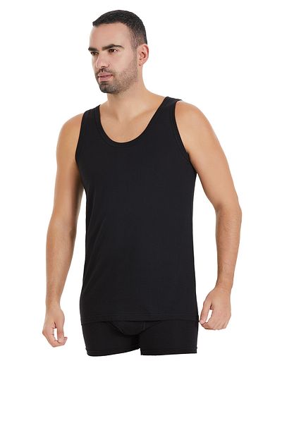 YILDIZ 3-Piece Black Men's Super Thin Modal Lycra-Free Undershirt 121