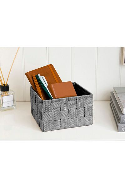 English Home Gray Shine Basket - 17X17X10.5 cm