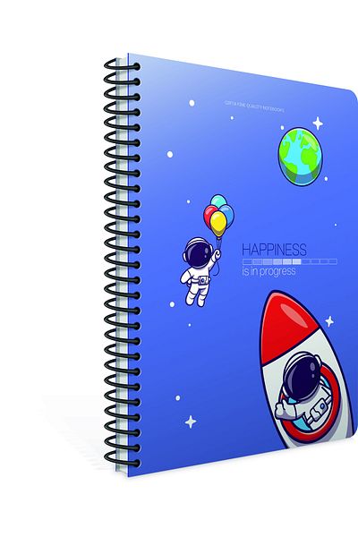 Gıpta Happiness Spiral Paper Cover Notebook A5 80 Sheets Lined (Pack of 4) 6171
