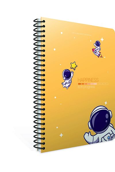 Gıpta Happiness Spiral Paper Cover Notebook A5 80 Sheets Checkered (Pack of 4) 6172