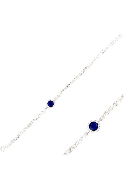 Silveranka 925 Ayar Gümüş Safir Yuvarlak Bileklik