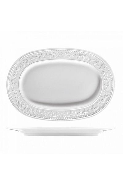 Kütahya Porselen Silvia 32 Cm 6 Pieces Undecorated Boat Plate