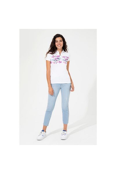 U.S. Polo Assn. Pantaloni de damă albaștri din denim