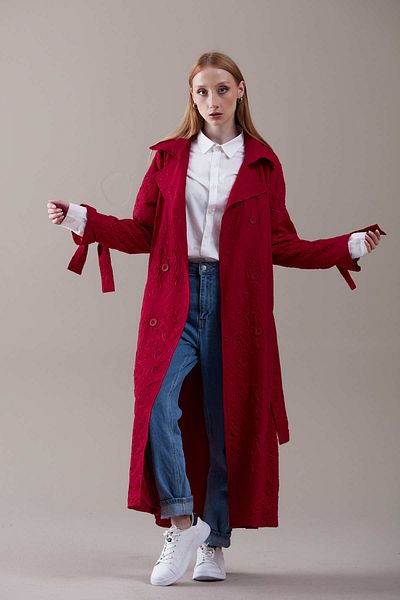 SahraAfra Flower Oversize Trench Coat
