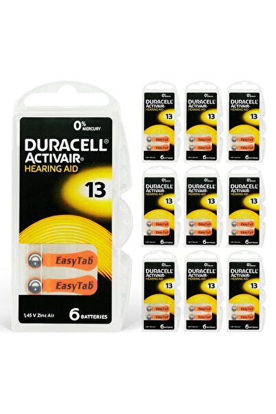 Duracell Activair 13 Numara Işitme Cihazı Pili (10 Paket X 6 Adet= 60 Adet Pil)