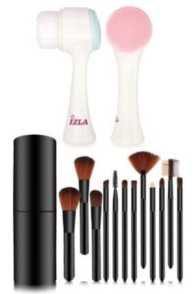 Makeuptime Cilt Temizleme Fırçası + Silindir Fırça 12 Adet Şık Kutulu