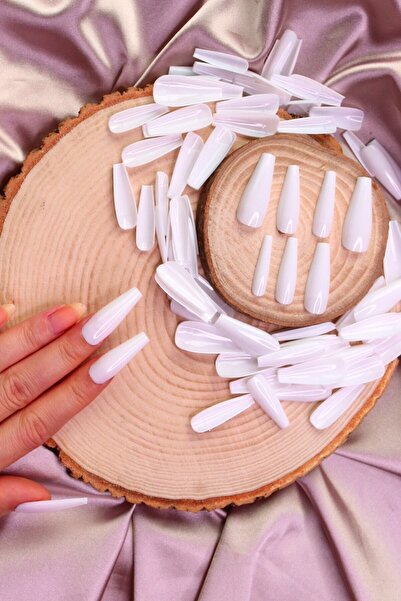 MUJGAN 100'lü Beyaz Takma Tırnak T7