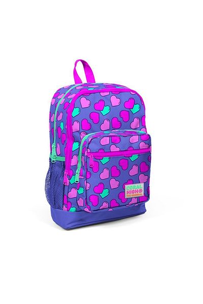 Coral High 23463 Kids Lavender Pink Heart Patterned Four Compartment O