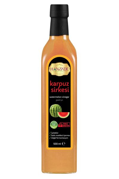 Hanzade Bitkisel Karpuz Sirkesi 500 ml Doğal Fermante Içilebilir Cam Şişe Wat...