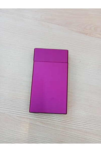NESGIFT Mor Metal UZUN Ince (SLİM) Sigara Kutusu